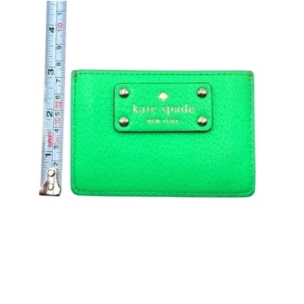 Kate Spade Wellesley Graham Card Case Bright Green Leather